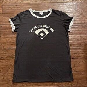 LulaRoe “Off To The Ballpark” Women’s Size L Short Sleeve Shirt